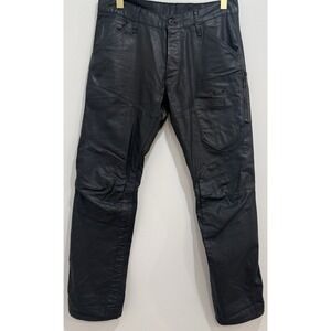 G-Star RAW 5620 3D Tapered Dark Wash Blue/Black Coated Waxed Jeans Men's 34x32